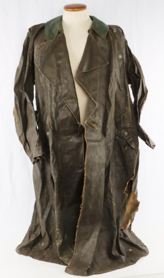 WWII GERMAN WAFFEN SS DACHAU LEATHER OVERCOAT