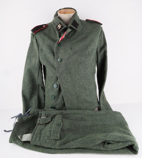 WWII GERMAN WAFFEN SS ARTILLERY TUNIC & TROUSERS