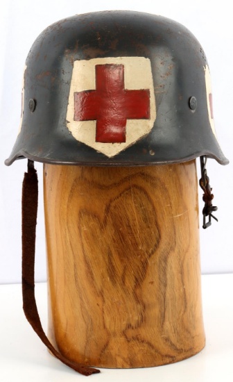 WWII GERMAN THIRD REICH M34 NAMED RED CROSS HELMET
