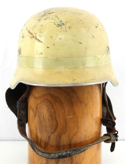 WWII GERMAN REICH FIRE POLICE M34 STAHLHELM HELMET