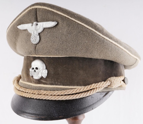 WWII GERMAN THIRD REICH WAFFEN SS VISOR CAP