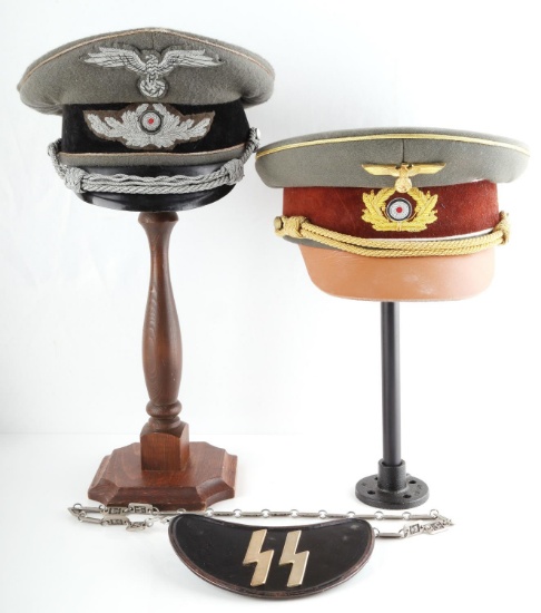 WWII GERMAN DIPLOMAT & NSDAP VISOR & SS GORGET