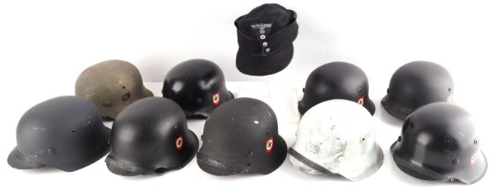 10 WWII MINIATURE SS M40 HELMET LOT
