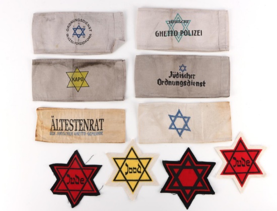 WWII GERMAN HOLOCAUST JEWISH GHETTO ARMBAND LOT