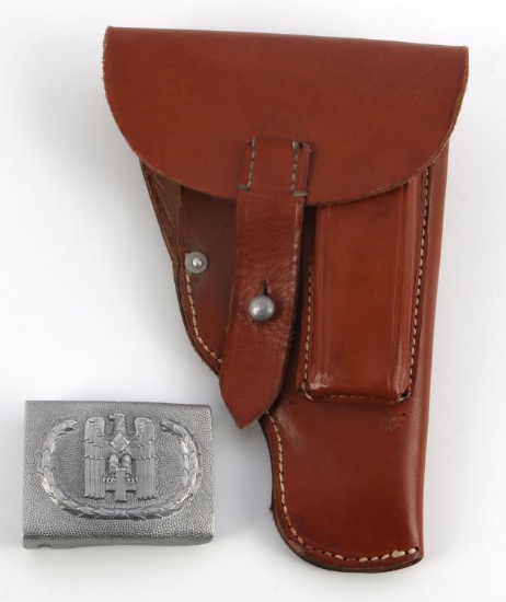 WWII GERMAN RED CROSS BELT SAUER 38 PISTOL HOLSTER