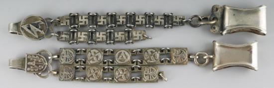 LOT OF 2 WWII GERMAN THIRD REICH DAGGER HANGERS