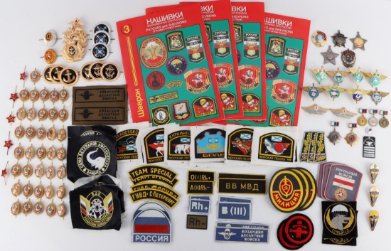 LOT OF WWII  RUSSIAN & SOVIET BADGES PINS BOOKS