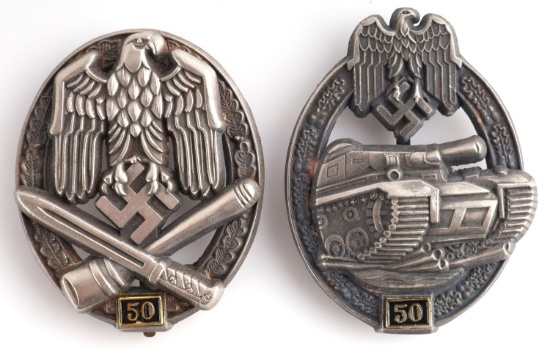WWII GERMAN REICH TANK & GENERAL ASSAULT BADGES