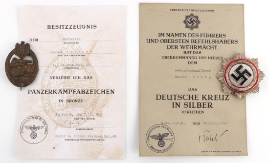 WWII GERMAN REICH MEDAL LOT OF 2 WITH CITATIONS