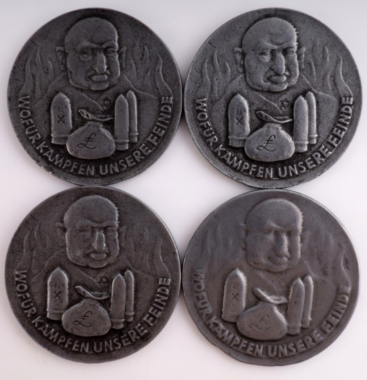 WWII GERMAN REICH NSDAP ANTI-SEMITIC COIN MEDALS