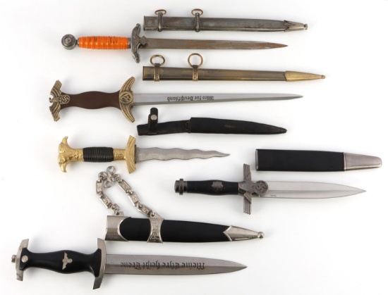 5 GERMAN SS SA & OTHER DAGGER LOT