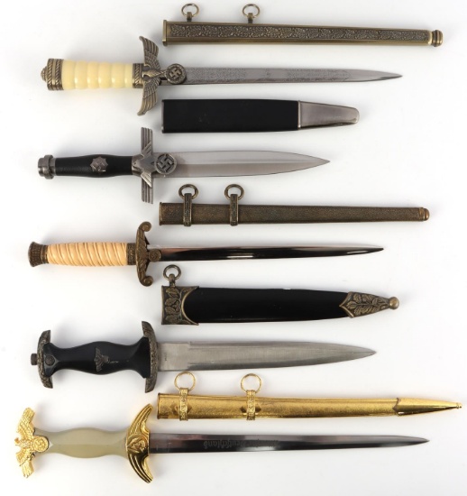 5 GERMAN SS SA & OTHER DAGGER LOT