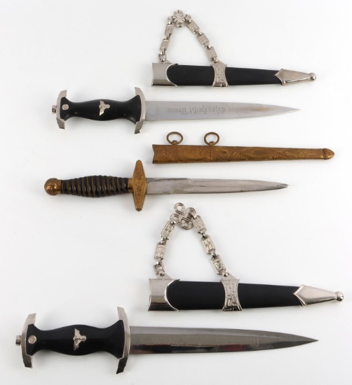 3 GERMAN DAGGER LOT SS AND MORE