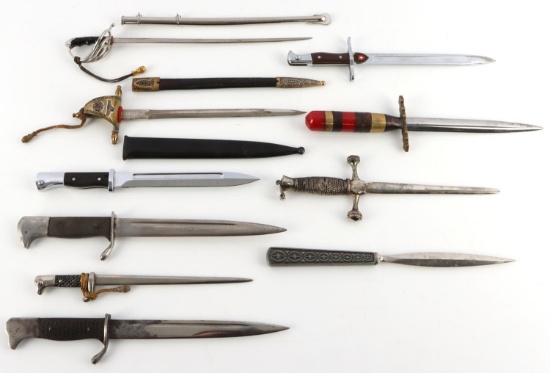 LOT OF 10 WWII GERMAN MINIATURE BAYONET & DAGGERS