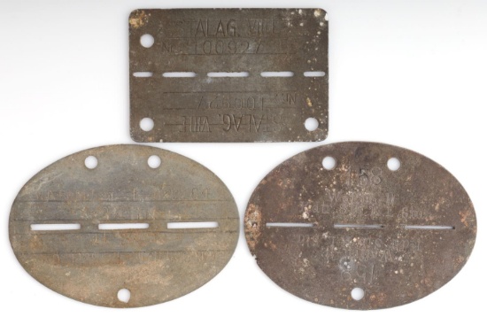 3 WWII GERMAN REICH STALAG VIII & SS DOG TAG LOT