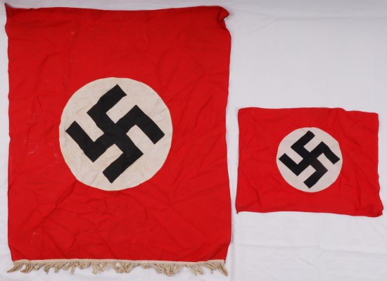 2 WWII GERMAN THIRD REICH BRING BACK CAPTURE FLAGS