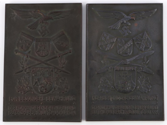 WWII GERMAN REICH LUFTWAFFE BRONZE WALL PLAQUE LOT