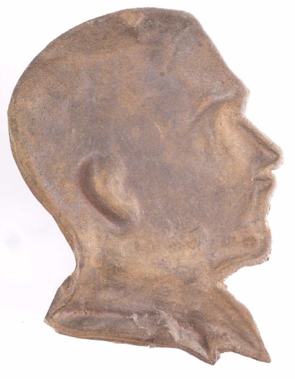 WWII GERMAN REICH ADOLF HITLER BRONZE HEAD PLAQUE