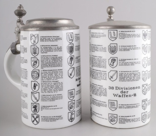 BEER STEIN LOT OF 2 38 DIVISIONEN DER WAFFEN SS