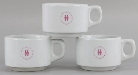 3 WWII GERMAN REICH WAFFEN SS PORCELAIN COFFEE CUP