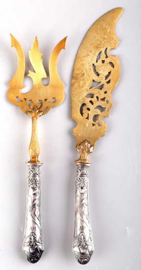 WWII GERMAN ADOLF HITLER INITIALS FISH CUTLERY SET