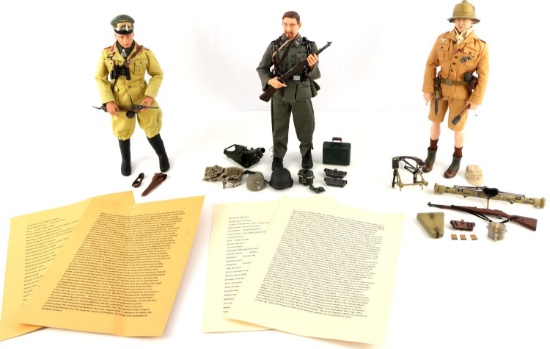 3 GERMAN THIRD REICH FIGURES ROMMEL MULLER SCHACTE
