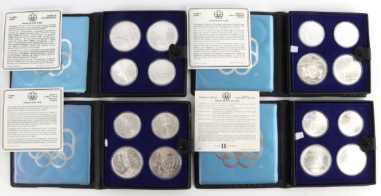 4 CANADA 1976 OLYMPIC SERIES SILVER COIN SET LOT