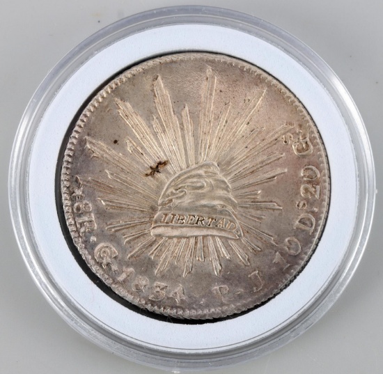 1834 MEXICO FIRST REPUBLIC 8 REALE SILVER COIN