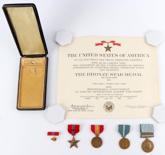 KOREAN WAR BRONZE STAR & KOREAN SERVICE MEDAL Guns & Military