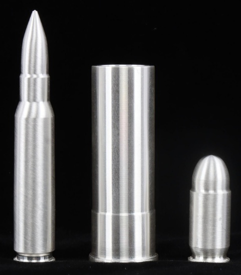 8 OZ SILVER BULLET BULLION ROUNDS .45 .308 & 12GA