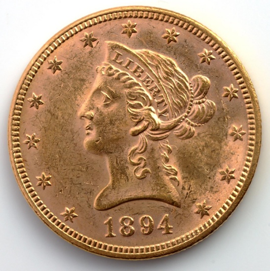 1894 GOLD $10 EAGLE UNCIRCULATED COIN