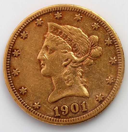 1901 S GOLD $10 EAGLE COIN