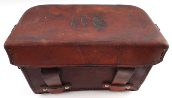 WWII GERMAN SS LEATHER AMMO GEAR POUCH