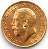 1912 GREAT BRITAIN KING GEORGE GOLD SOVEREIGN COIN