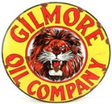 GILMORE OIL COMPANY 24 INCH PORCELAIN SIGN