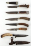 6 WWI WWII STAG GRIP FIGHTING KNIFE LOT