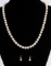 14KT GOLD AND PEARL NECKLACE WITH EARRINGS