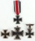 WWII GERMAN THIRD REICH IRON CROSS MEDAL LOT OF 4