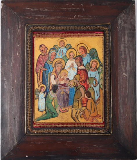 AUGUSTE PIRRUNG BYZANTINE ICON STYLE PAINTING