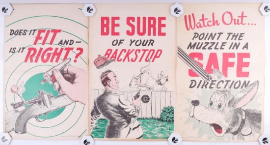 NRA 1940S GUN SAFETY POSTERS SAFE BACKSTOP