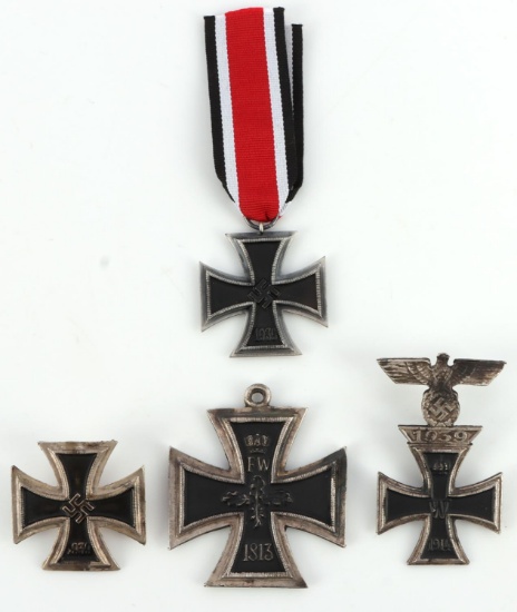 WWII GERMAN THIRD REICH IRON CROSS MEDAL LOT OF 4
