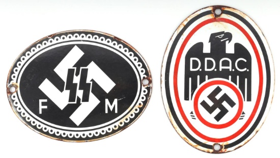 LOT 2 WWII GERMAN SS & DDAC PROPAGANDA STREET SIGN