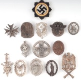 WWI & WWII GERMAN THIRD REICH BADGE LOT OF 14