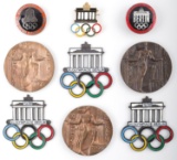 9 GERMAN REICH 1936 BERLIN OLYMPIC GAMES BADGE LOT