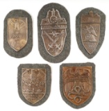 WWII GERMAN THIRD REICH SLEEVE SHIELD LOT OF 5