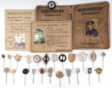 WWII KRIEGSMARINE SS AUSWEIS VARIETY OF STICK PINS