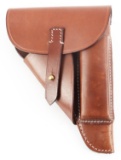 WWII GERMAN PPK SOFT SHELL BROWN LEATHER HOLSTER