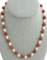 14KT GOLD PEARL & NATURAL CARNELIAN BEAD NECKLACE