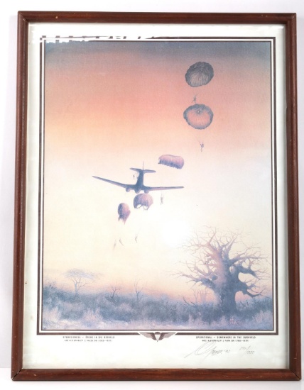 IN THE BUSHVELD FRAMED PARATROOPER PAINTING