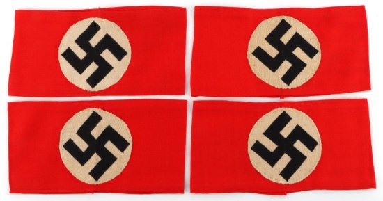WWII GERMAN THIRD REICH NSDAP AMRBAND LOT OF 4